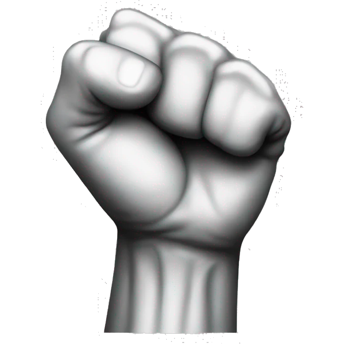 Raised fist with arm included as an expression of frustration emoji