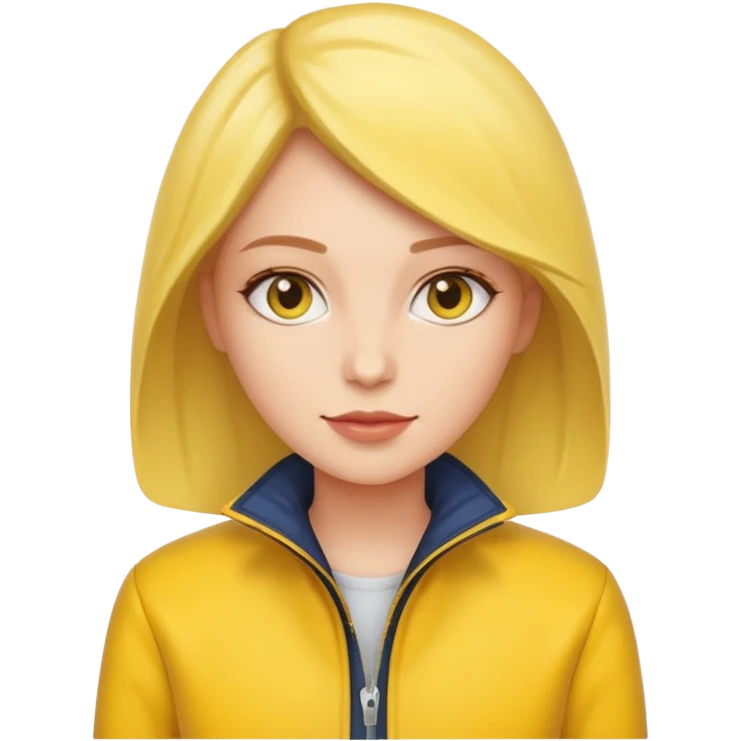 women with yellow jacket. emoji