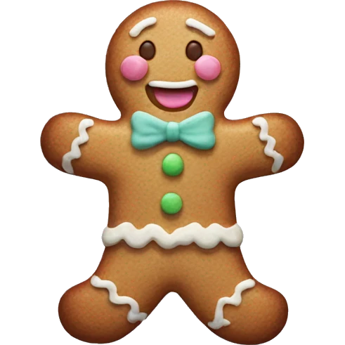 Pastel gingerbread man emoji