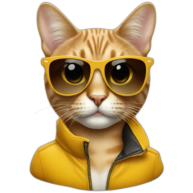 fashion cat with designer sunglasses on emoji
