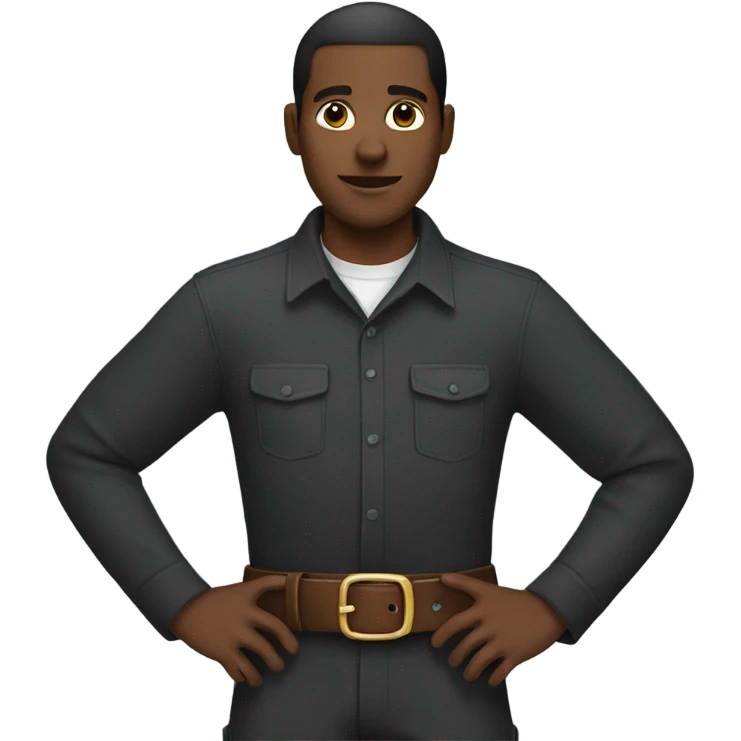 black person with a belt emoji