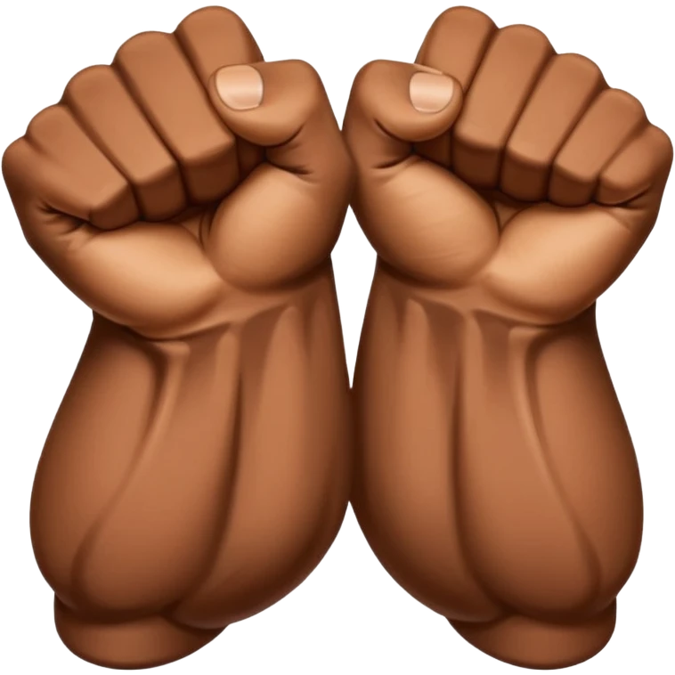 Two fists crossed over like being handcuffed just without the cuffs in an upward and downword motion emoji