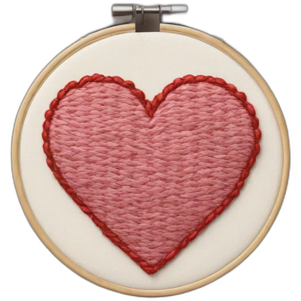 Embroidery of heart emoji