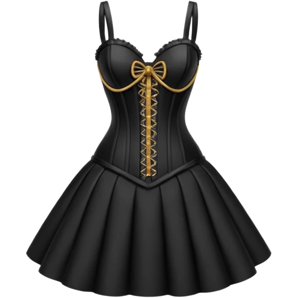 Dolce and Gabbana, ultra realistic,highly detailed, corset black mini dress, no human figures, must have transparent background emoji
