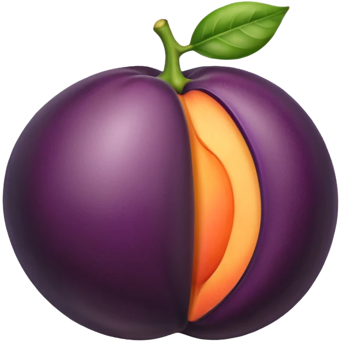 Aubergine qui frotte une pêche emoji