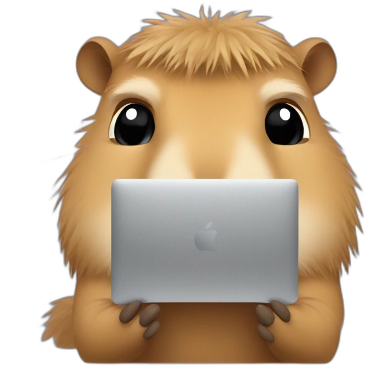 capybara using macbook emoji