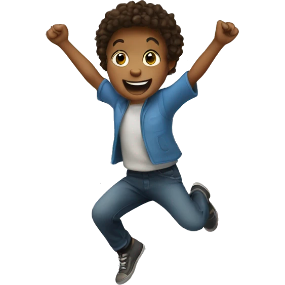 a jumping child emoji