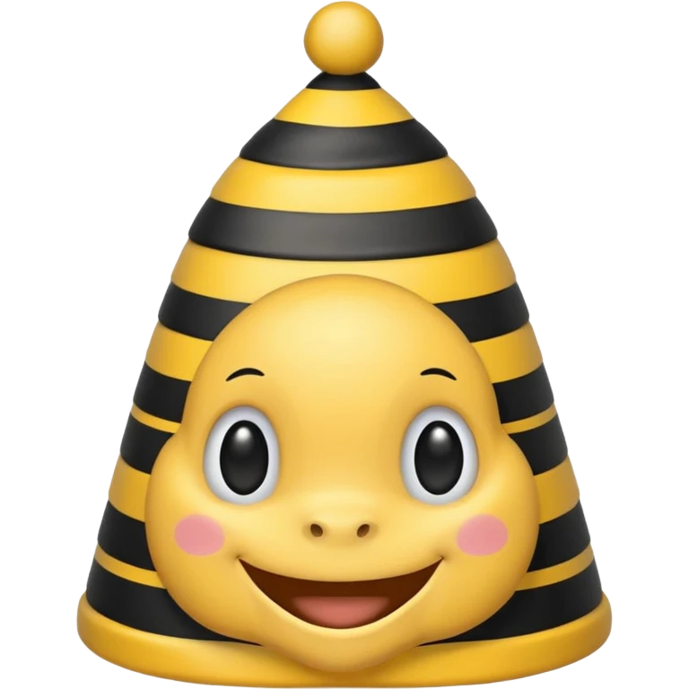 Happy bee with striped party hat emoji