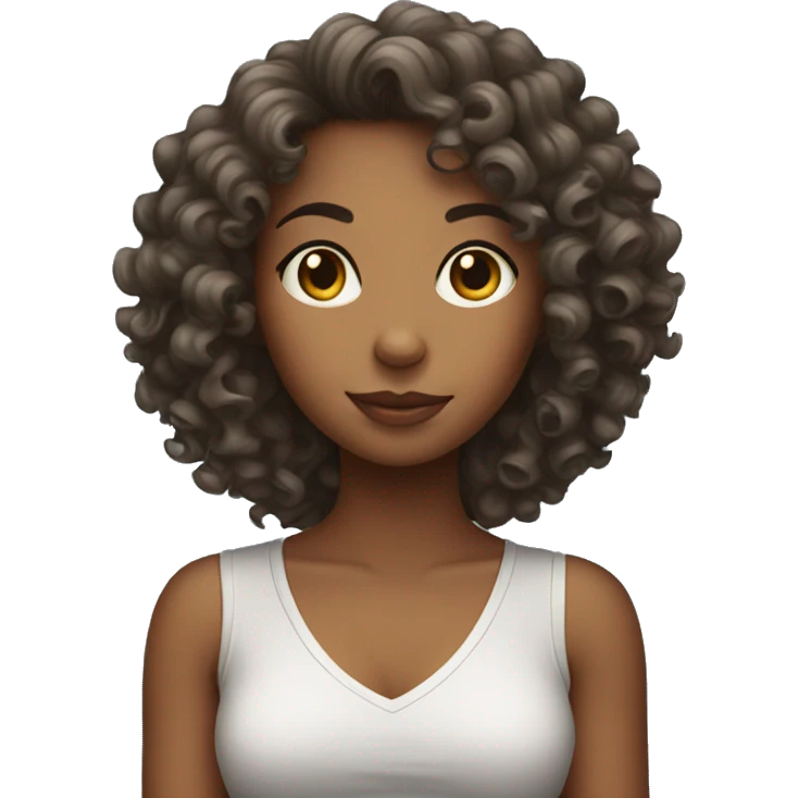curly girl with iphone  emoji