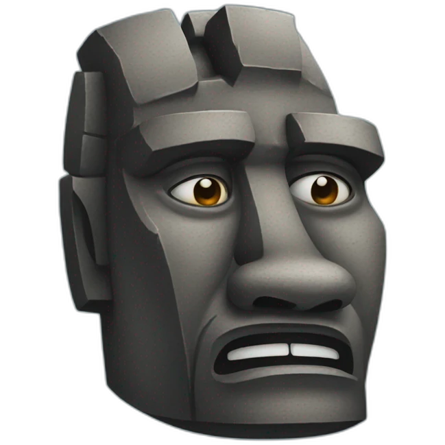Moai crying emoji