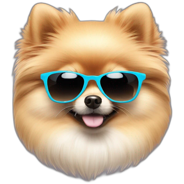 pomeranian puppy cool sunglasses emoji