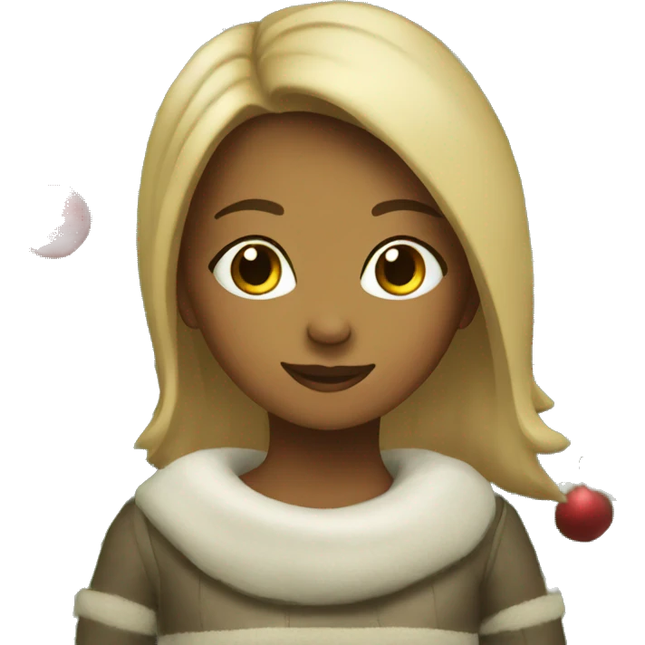 girl by christmas tree emoji