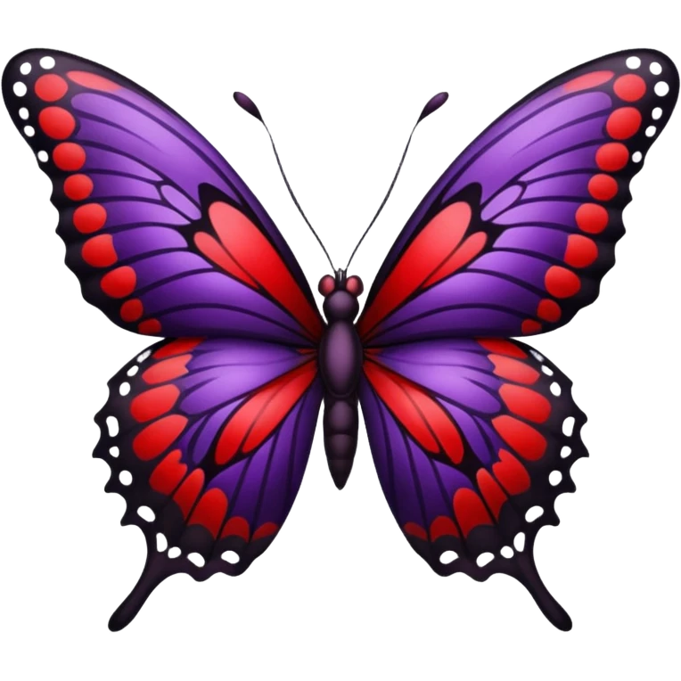 Black dark purple red butterfly emoji