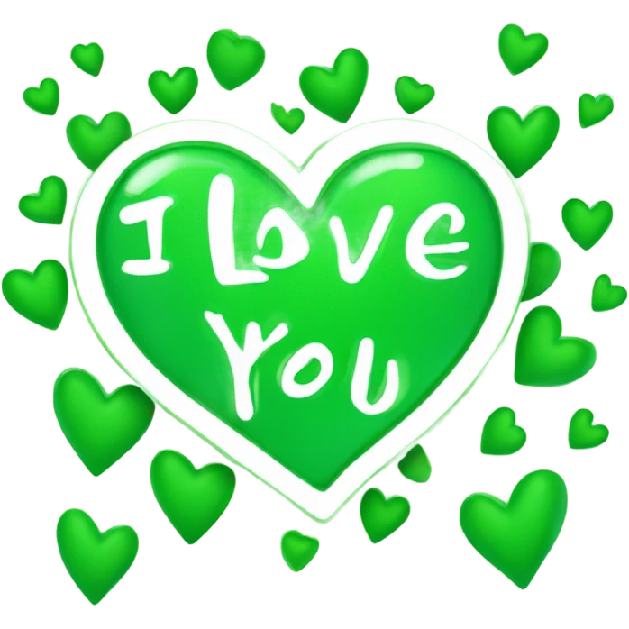 Green I love you emoji