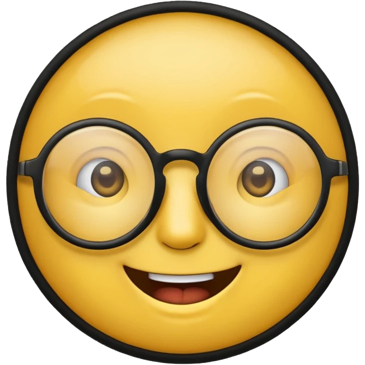 Yellow circle emoji with glasses emoji