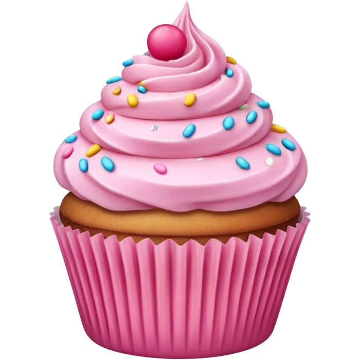 Cupcake with pink icing emoji