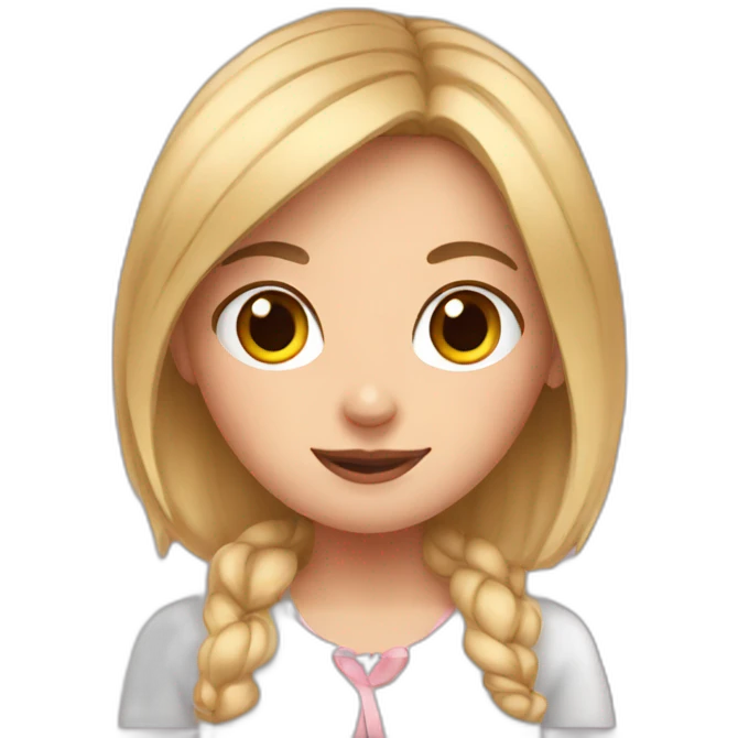 European girl with bunny ears emoji