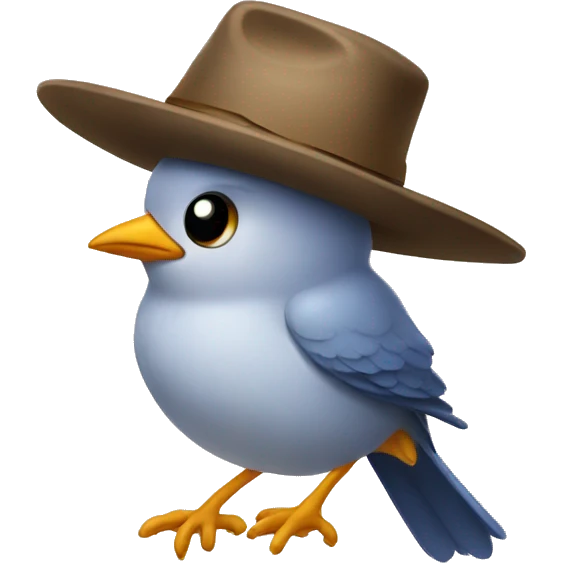 Bird with a hat emoji
