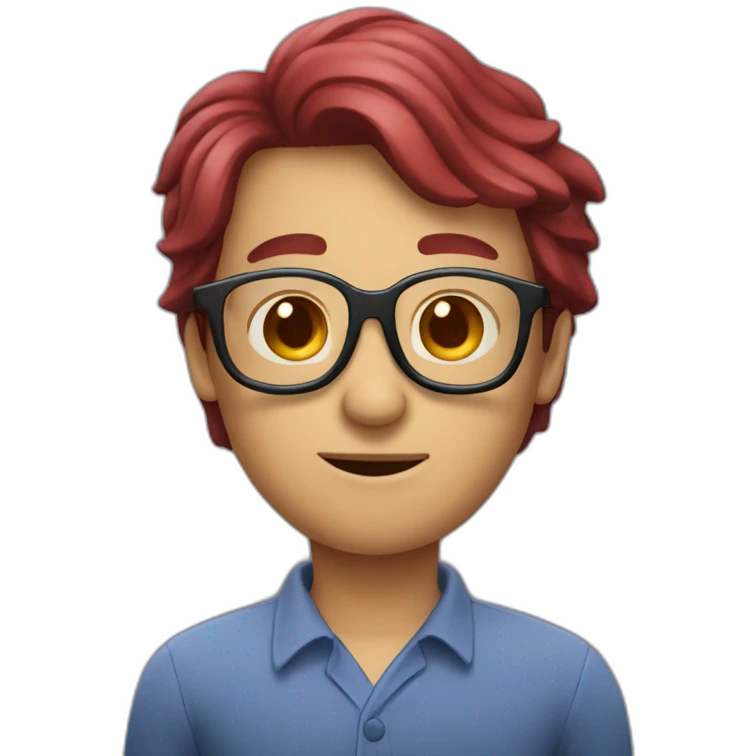 Big red langusta with color rounded glasses emoji