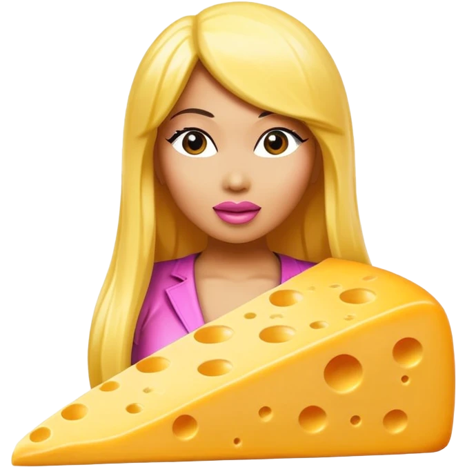Cheese shaped like Nicki Minaj in anaconda emoji
