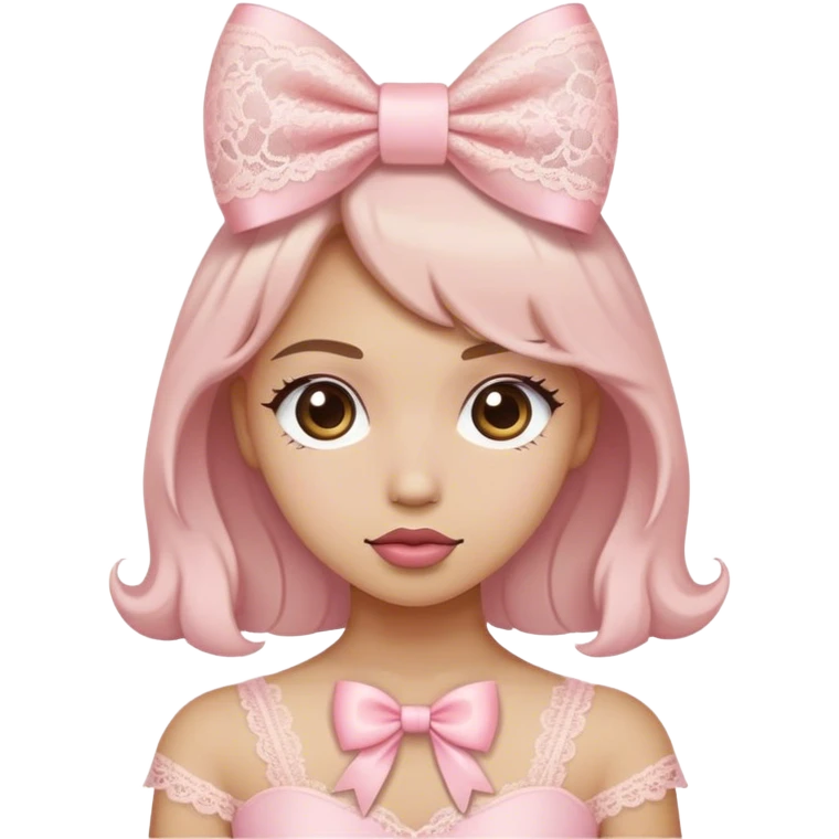 cute coquette light pink lace bow  emoji
