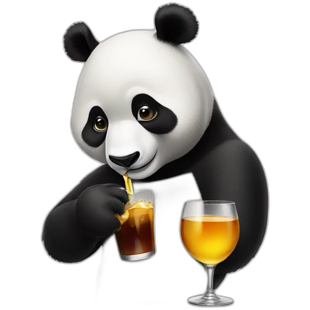 Panda drinking alcohol  emoji