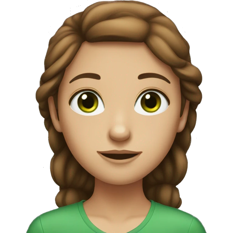 a brown-haired girl with green eyes emoji