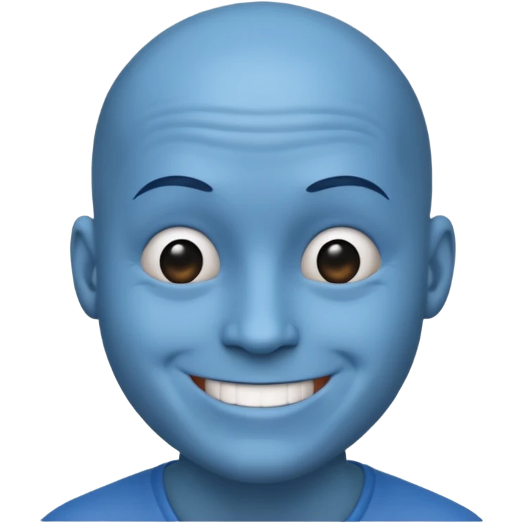 Bald male emoji with blue skin emoji