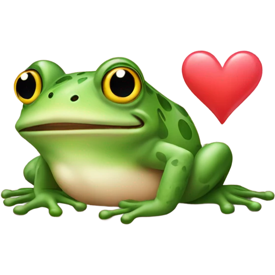 frog with love hearts emoji
