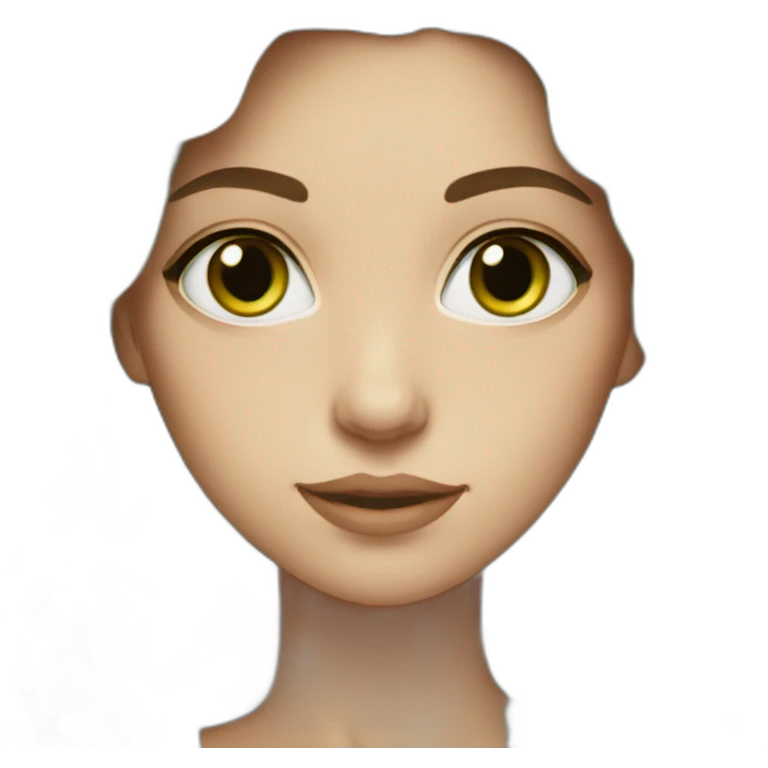 white-woman-dark-brown-wavy-hair-green-eyes emoji