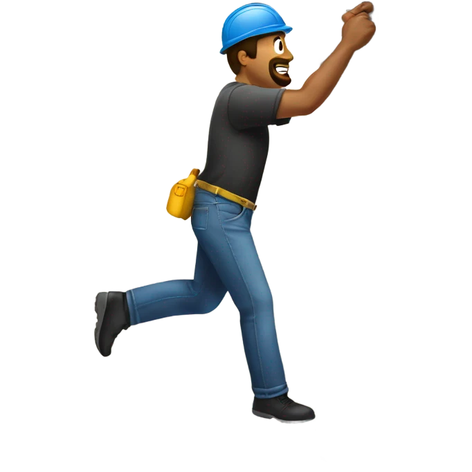 Guy nailing wall emoji
