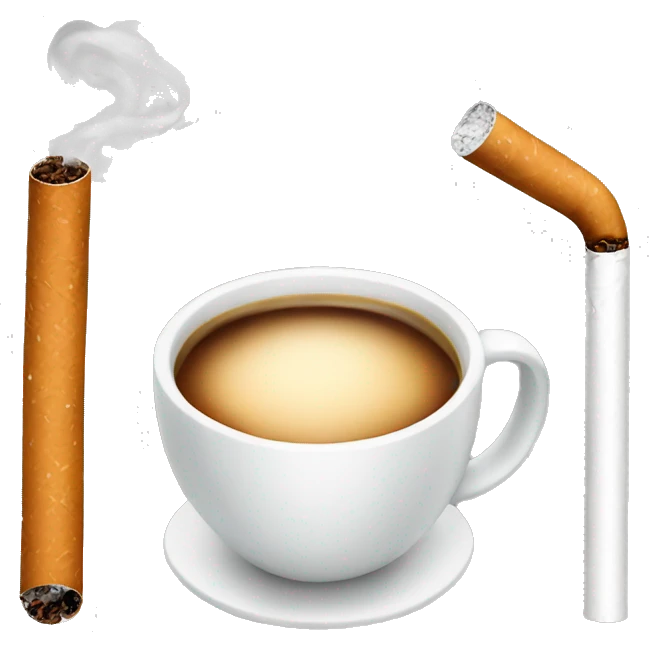 Cigarettes and coffee emoji
