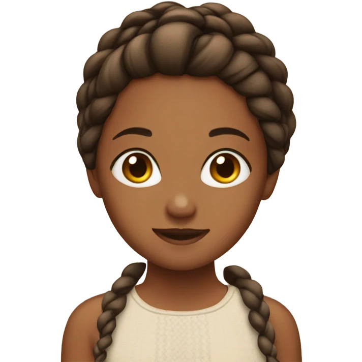 brown girl with a braid emoji