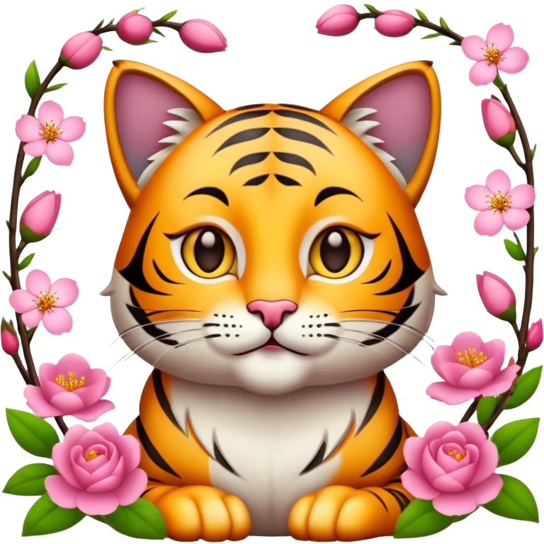 Chat et fleurs de cerisier  emoji