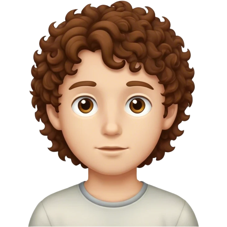 Show me a boy with brown curly hair  emoji