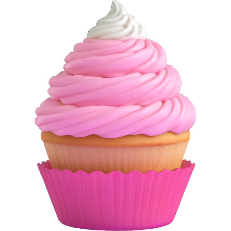 cupcake with pink icing emoji