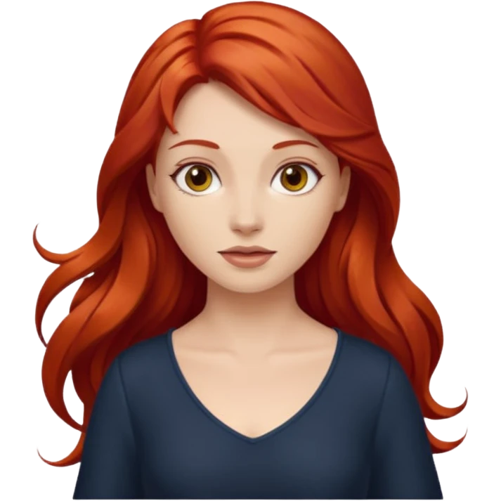 red head long hair emoji