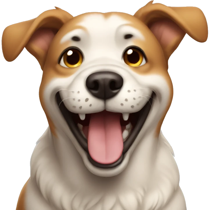 Dog laughing hard emoji