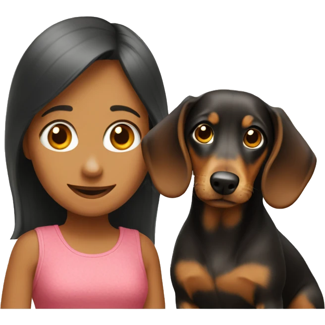A dachshut with a girl emoji