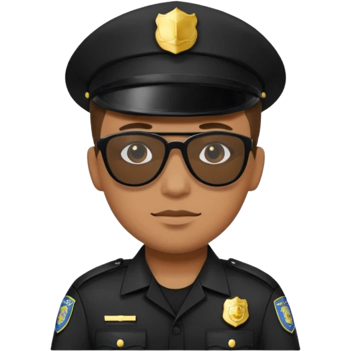 police wear black uniform and black sunglasses emoji