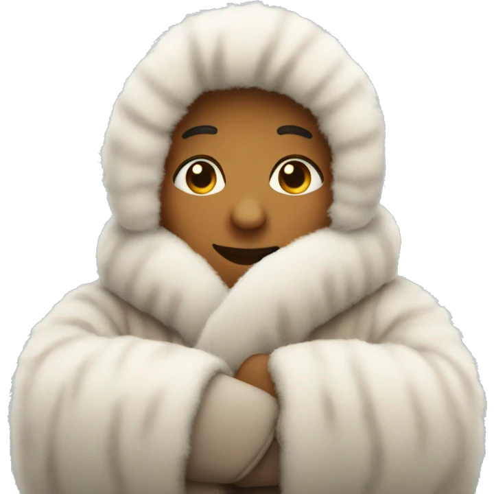 hugging in fur coats emoji