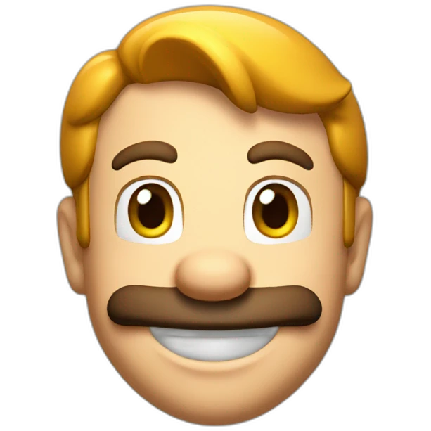 Mario face smiling emoji