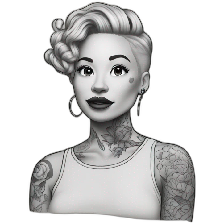 tattoo artist in process to make a tattoo emoji