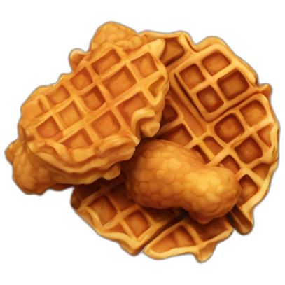 plate of chicken and waffles emoji