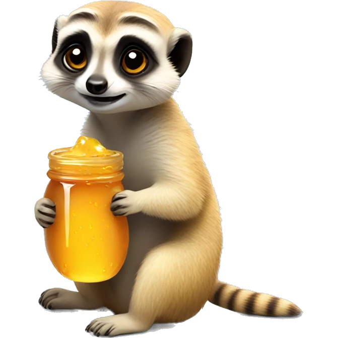 Cute meerkat eating honey emoji