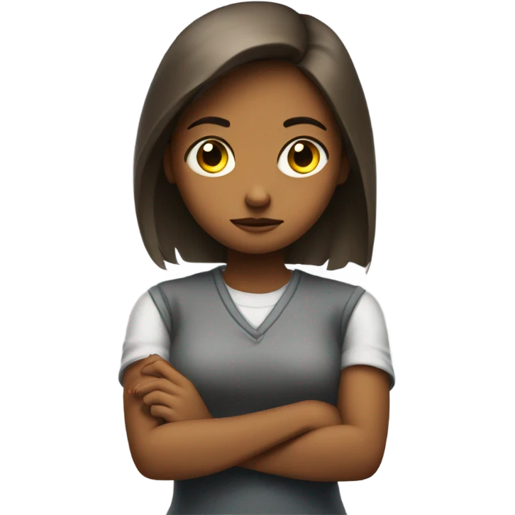 A girl with her arms crossed looking mad  emoji