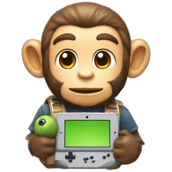 Nintendo switch with a spacemonkey emoji