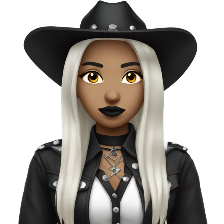 Goth cowgirl emoji
