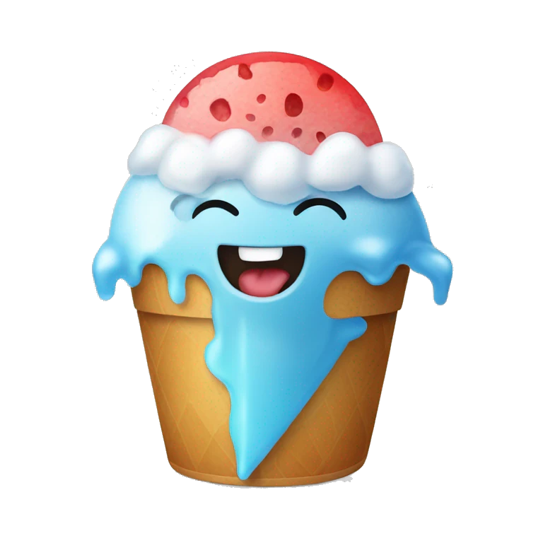 Hungry and shaved ice  emoji