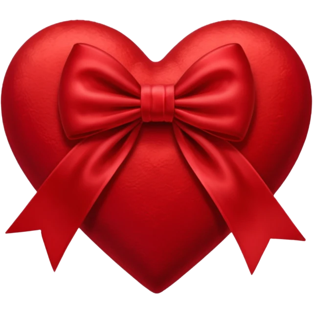 Red velvet heart with bow  emoji